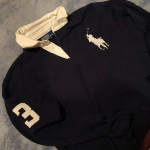 Navy blue rugby shirt